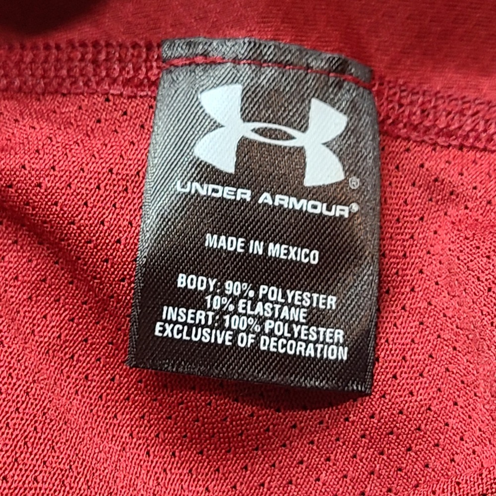 Under Armour Golf Shirt Mens MD Red New HeatGear Fitted Long Sleeve - Picture 6 of 8